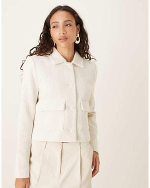 Aware Chaqueta Trofeo Color Crema Abotonada De Bouclé De -Blanco - Neutro