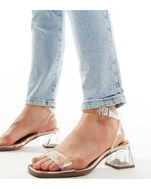 ASOS Wide Fit Hopeful Block Heeled Sandals - Black