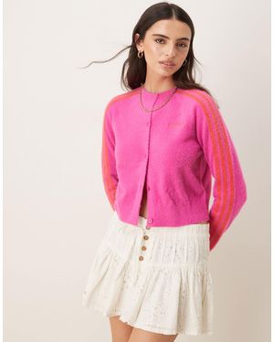 adidas Originals Gilet en maille duveteuse - Rose