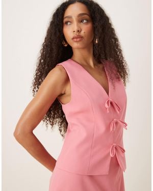 Y.A.S Bow Front Detail Waistcoat Co-ord - Pink