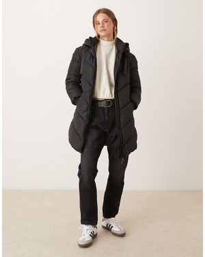 Jdy Chevron Hooded Padded Coat - Natural