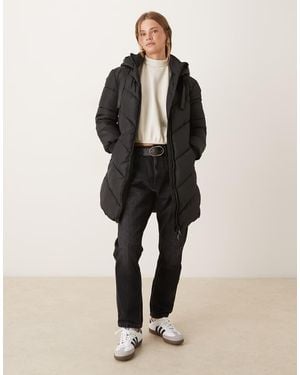 Jdy Chevron Hooded Padded Coat - Natural