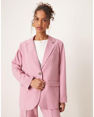 Y.A.S Oversized Blazer With Tortoise Shell Button Detail Co-ord - Pink