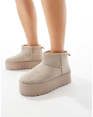 SEQWL Mini Flatform Boots - Natural
