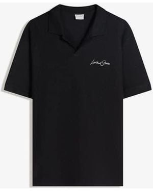 Bershka Embroidered Structured Short Sleeve Polo Shirt - Black