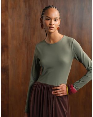 ASOS – anschmiegsamer, langärmliger polyamid-body - Braun