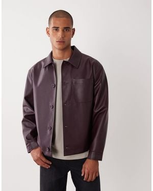ASOS Faux Leather Shacket - Purple