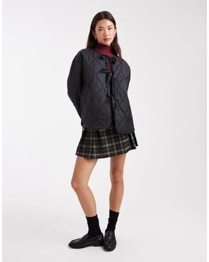 Vero Moda Tie Front Quilted Jacket - Black