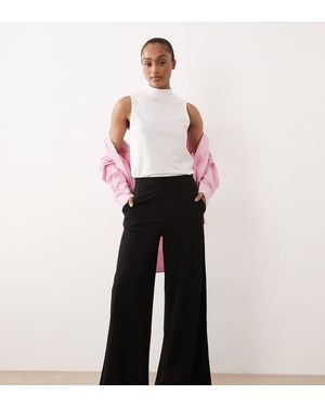 JDY Tall Pantalones Negros De Pernera Ancha Y Talle Alto