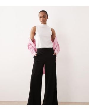 JDY Tall Pantaloni A Vita Alta E Fondo Ampio Neri - Nero