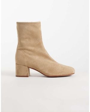 ASOS Ronan Block Heel Ankle Boots - White