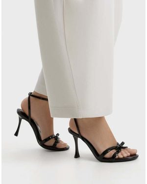Bershka Bow Heeled Sandals - White