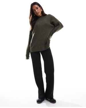 SELECTED Jersey Con Cuello Redondo De Mezcla Texturizada De Lana De Alpaca Y Lana De Merino De Femme - Negro