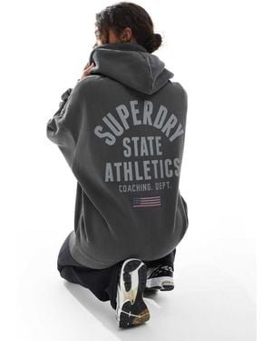 Superdry Athletic Essentials Oversized Zip Hoodie - Black