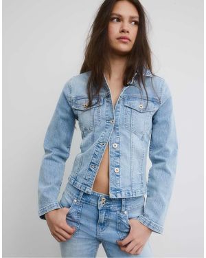 Stradivarius Slim Fit Denim Jacket - Blue