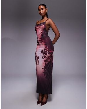 Murci Premium Sculpting Mesh Cami Bodycon Low Back Maxi Dress - Blue