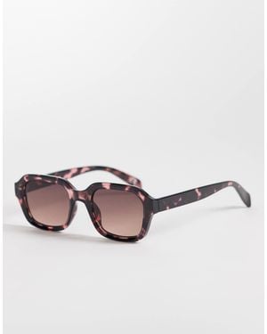 ASOS – schmale, eckige sonnenbrille mit gestell - Natur