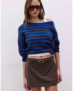 Stradivarius Mini Skort With Belt - Blue