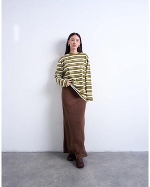 TOPSHOP Super Soft Cupro Bias Midi Skirt - White