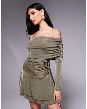 Aria Cove – strukturiertes, figurbetontes minikleid - Grau