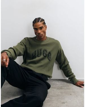 HUGO Showdy Chest Script Sweatshirt - Green
