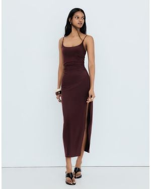 Bershka Gathered Strap Midi Dress