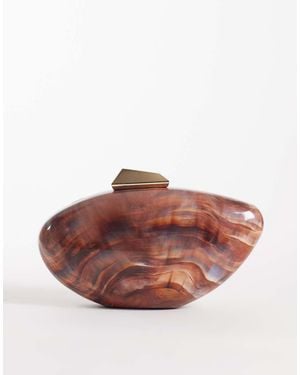 New Look Resin Box Clutch Bag - Brown