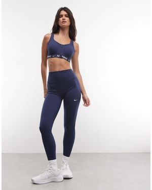 Nike Nike one training dri-fit nahtlose leggings mit hohem bund - Blau