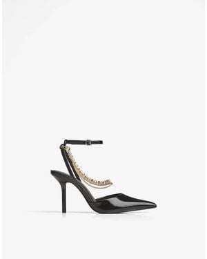 Bershka Pumps Met Hoge Hak En Kettingdetail - Wit