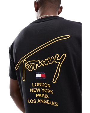 Tommy Hilfiger City Signature Back Print T-Shirt - Black
