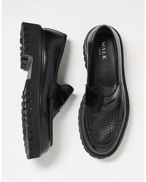 Walk London – hopper saddle – crocs-loafer - Schwarz