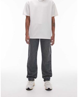 TOPMAN Vaqueros Marmolado De Corte Recto De - Gris