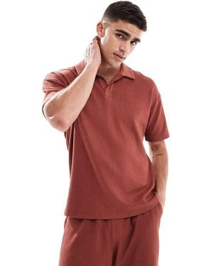 New Look Textured Jersey Polo Shirt