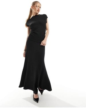 Threadbare – strukturierter maxirock aus jersey - Schwarz