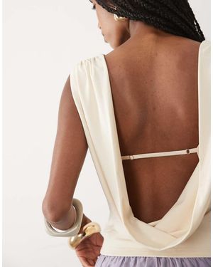 Abercrombie & Fitch Cowl Back Slinky Top With - White