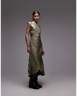 AllSaints Rayanna Pleated Maxi Dress - Grey