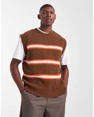 ASOS Relaxed Knitted Vest - Brown