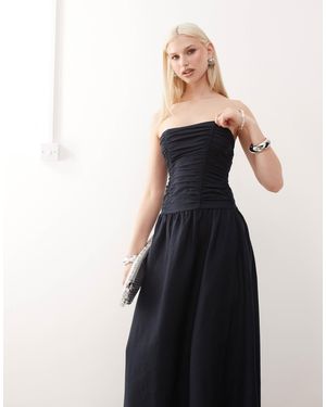 Lioness – lush – trägerloses maxikleid aus leinenmix - Blau