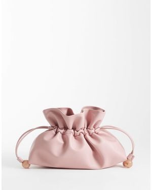 ASOS Ruched Resin Ball Pouch Clutch Bag With Detachable Shoulder Strap - Pink