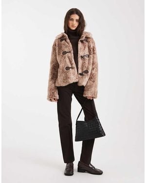 Hollister Faux Fur toggle Jacket - Natural