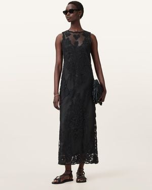 AllSaints – rye – besticktes kleid - Weiß