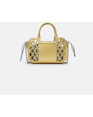 Stradivarius Combined Basket Tote Bag - Metallic
