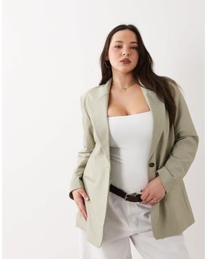 ASOS Curve Tailored Relaxed Blazer - Natural