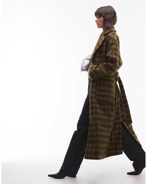 TOPSHOP Cappotto Elegante Spazzolato A Quadri - Nero