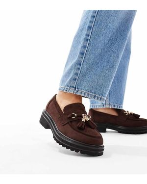 SEQWL Wide Fit Jeep Chunky Tassel Loafers - Blue