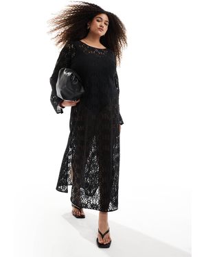 Renee Studio Plus Exclusive Long Sleeve Lace Maxi Dress - Black