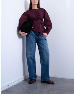 Topshop Hourglass Cinch Low Rise Relaxed Jean - Blue