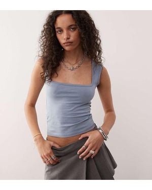 Collusion Square Neck Top - Blue