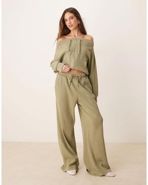 ASOS Co-ord Waffle Paperbag Waist jogger - Natural