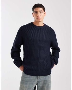 Jack & Jones Oversize Chunky Knit Jumper - Blue